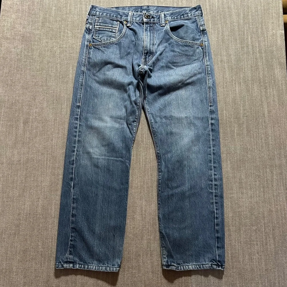 Levis 569 Jeans Mens 32x30 Blue Loose Straight Flap Pocket Denim